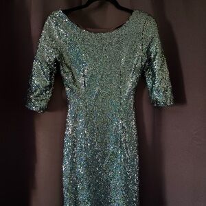 Elegant Green Sequin Dress